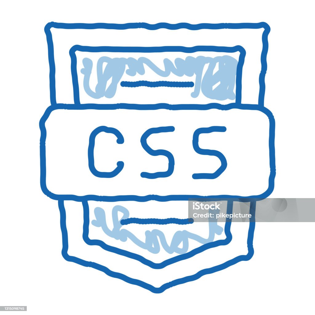 Coding Language Css System Doodle Icon Hand Drawn Illustration Stock ...