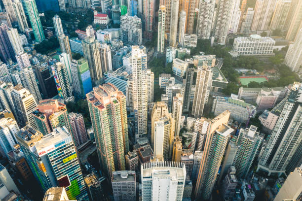 istock Hong Kong Cityscape view from sky 1315098835