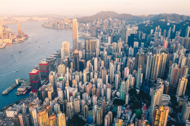 istock Hong Kong Cityscape view from sky 1315098839
