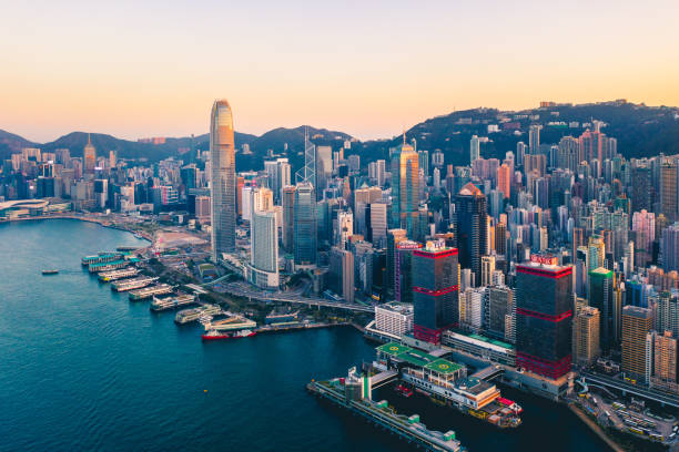 istock Hong Kong Cityscape view from sky 1315098854