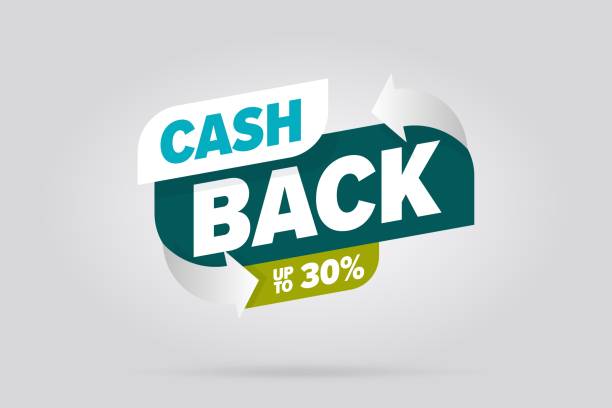 Three-dimension cash back up to 30 percent sale template Three-dimension cash back up to 30 percent sale template. Refund and money return after shopping special offer commerce financial deal vector illustration isolated on white background refund stock illustrations