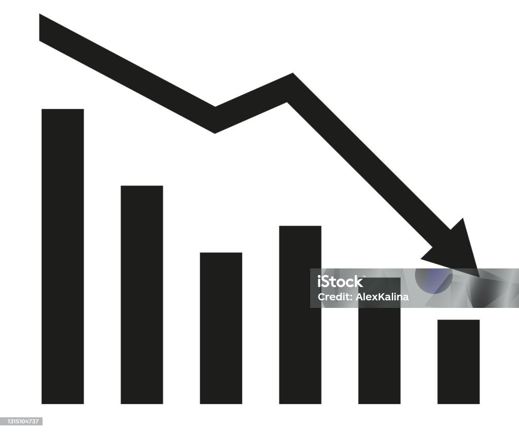 Graph With Decrease Report Diagram With Recession And Bankruptcy ...