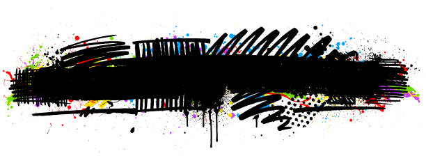 regenbogen farbe splash marker stift hintergrund - pen and marker stock-grafiken, -clipart, -cartoons und -symbole