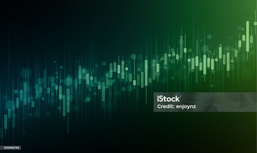 Grünes Börsenwachstum Hintergrundbild - Lizenzfrei Bildhintergrund Vektorgrafik