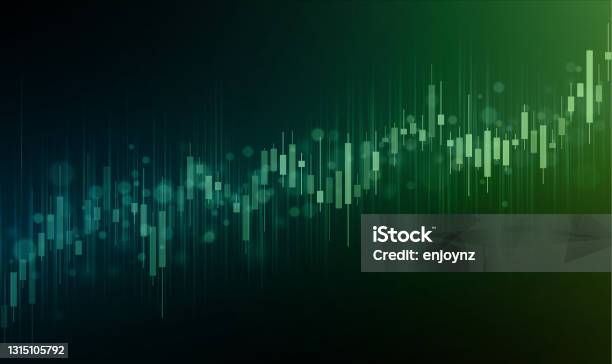 Grünes Börsenwachstum Hintergrundbild Stock Vektor Art und mehr Bilder von Bildhintergrund - Bildhintergrund, Technologie, Grün