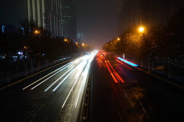 istock Night city road vehicles 1315107822
