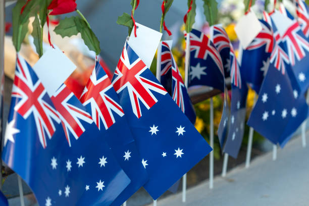 istock Australian Flags for ANZAC Day 1315111256