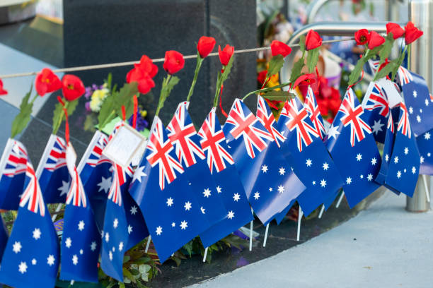 istock Australian Flags for ANZAC Day 1315111259