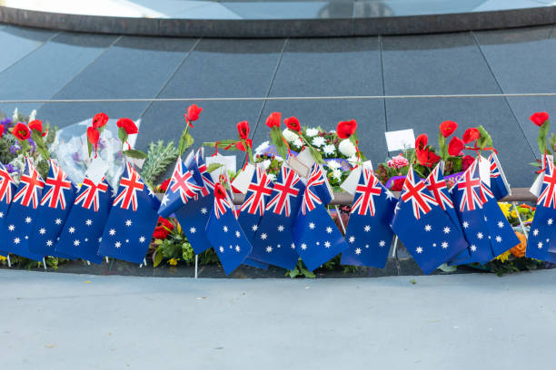 istock Australian Flags for ANZAC Day 1315111271