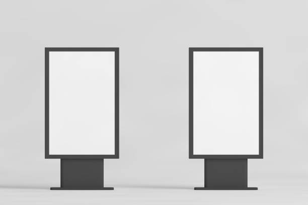 istock Blank white metallic outdoor advertising stand 1315111953