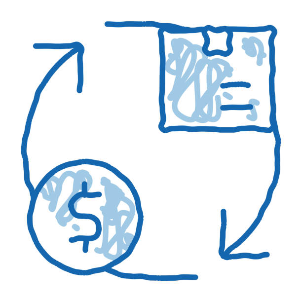istock Parcel Payment Postal Transportation Company doodle icon hand drawn illustration 1315113319