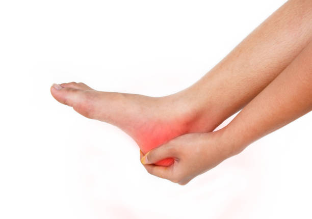 istock Heel pain Isolated on white background 1315114929
