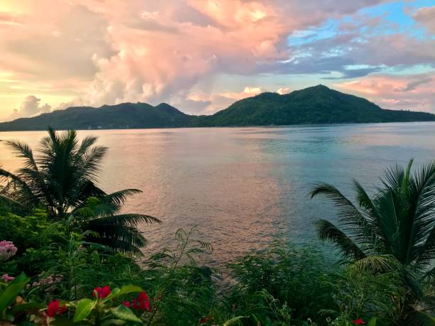 istock Seychelles - praslin Island - sunset on baie sainte 1315115152