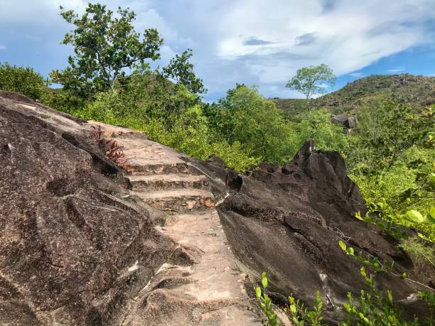 istock Seychelles - curieuse Island - trekking road 1315115348