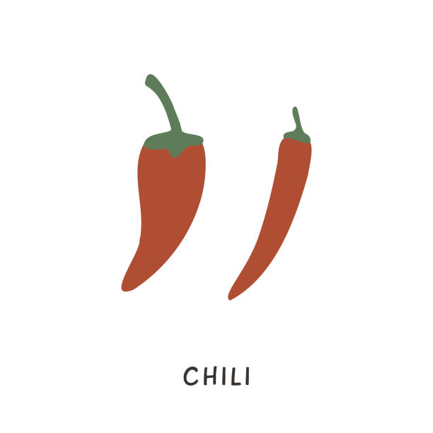 Simple red chili peppers icon in different shapes. Red Jalapeno, Cayenne and Fresno spicy pepper. Hot food in menu. Ingredient for Asian or Mexican cuisine. Doodle colored icons isolated on white. Simple red chili peppers icon in different shapes. Red Jalapeno, Cayenne and Fresno spicy pepper. Hot food in menu. Ingredient for Asian or Mexican cuisine. Doodle colored icons isolated on white serrano chili pepper stock illustrations