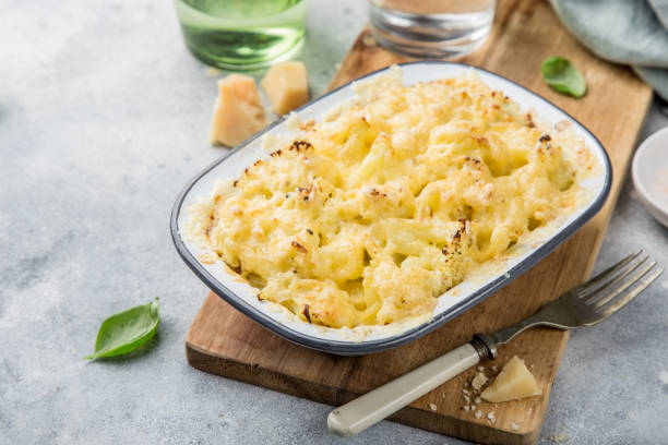 istock cauliflower and cheese gratin in baking dish 1315118347