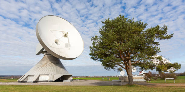 istock Panorama with a huge satellite dish 1315119750