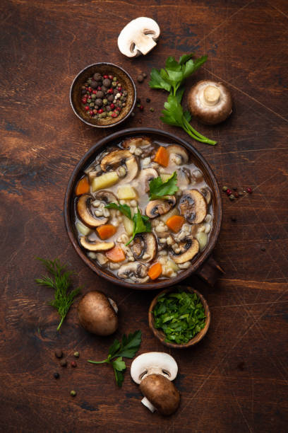 istock Mushroom and barley soup 1315120775