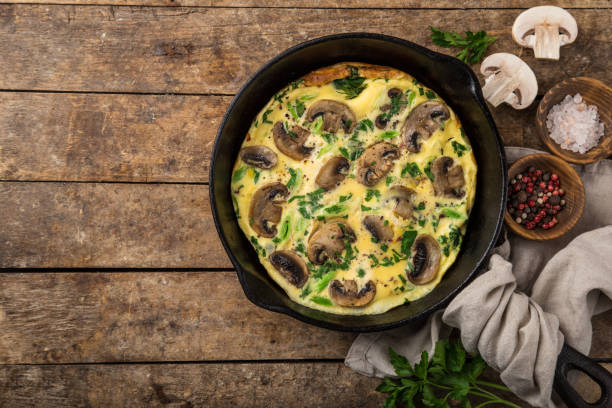istock omelette with mushrooms on cast iron pan 1315120801
