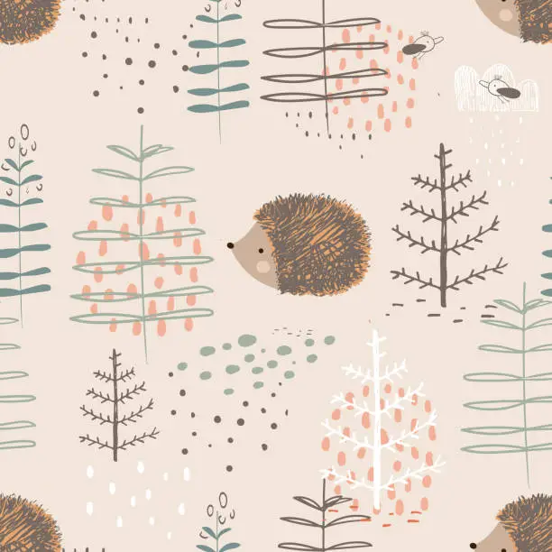 Vector illustration of hedgehog pattern