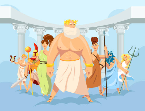 Cartoon Set Of Olympian Greek Gods Vector Illustration Stock Illustration -  Download Image Now - iStock