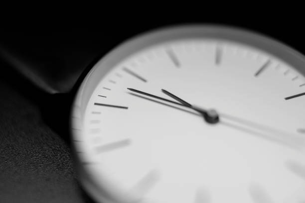 istock unbranded white analog wristwatch with black hands 1315125638