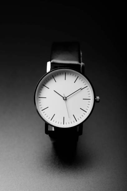 istock unbranded white analog wristwatch with black hands 1315125640