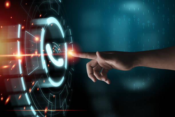 istock Hand touching infographic with calling telephone , Customer service and contact concept. 1315127035