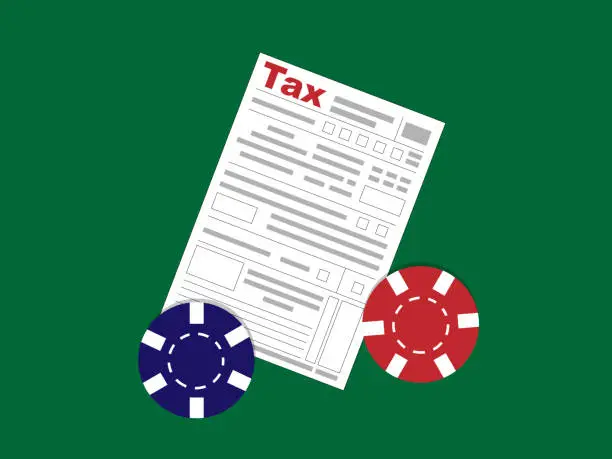 Vector illustration of Gambling tax