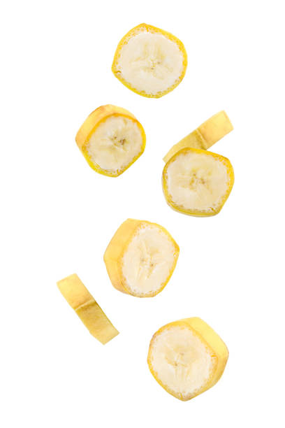 istock Flying fresh ripe banana slices isolated 1315129432