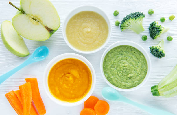 istock Assortment of fruit and vegetable puree 1315130243