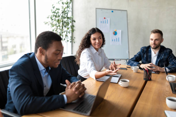 istock Business People Having Corporate Meeting, Talking About Projects In Office 1315131703