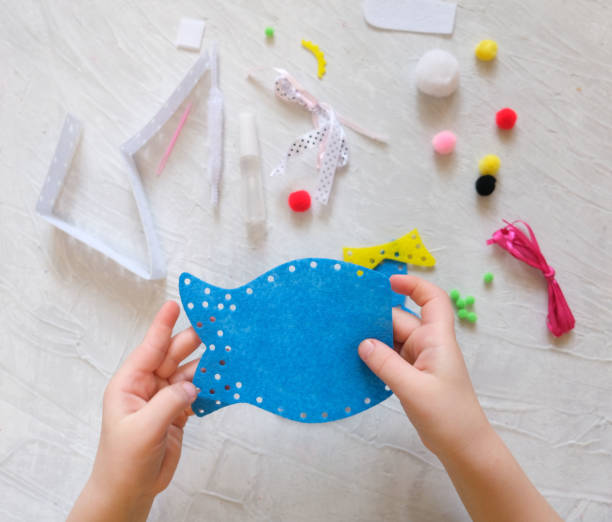 istock Craft from felt . Creative activities at home with children. 1315131744