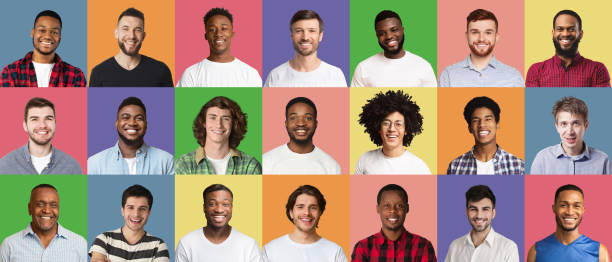 istock Composite creative collage of happy diverse multicultural men 1315135338