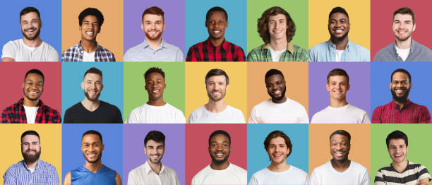 istock Collage set of smiling diverse multicultural men 1315136280