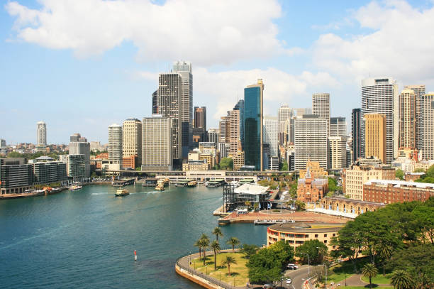 cais circular em sydney cbd - circular quay - fotografias e filmes do acervo