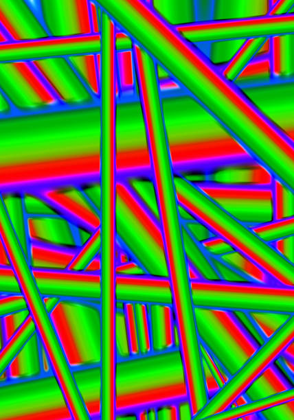 istock Illustration of multi-neon color random intersecting lines for abstract background 1315141081