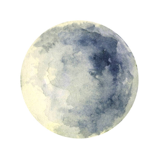 ilustrações de stock, clip art, desenhos animados e ícones de full moon. watercolor illustration. - painted image night abstract backgrounds