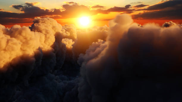istock 3d Illustration of cloudscape view scenery at sunset 1315144676
