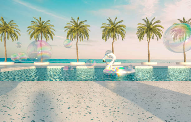 istock Summer beach scene background with terrazzo podium for product display. 1315146218