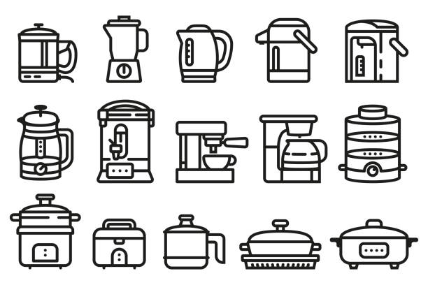 熱湯用の調理器具は、お湯で飲み物や調理を作りま�す。 - tea machine点のイラスト素材／クリップアート素材／マンガ素材／アイコン素材