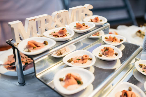 istock Vitello tonnato as appetizers on a wedding buffet 1315146412