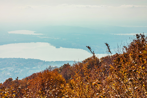 Glimpse of Varese Lake, Comabbio Lake and Monate Lake from Campo dei Fiori panoramic point
