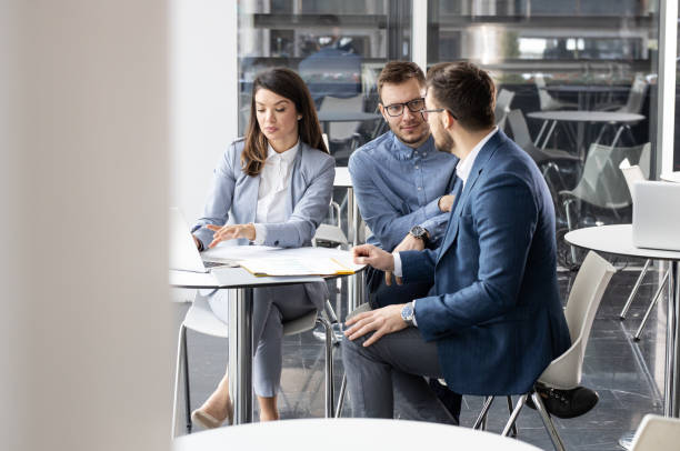 istock Group of office workers discuss about new company project. 1315151329
