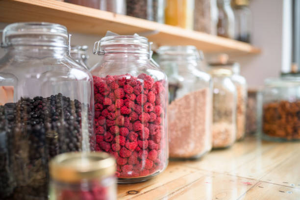 istock Organic Bulk Products On Shelves In Zero Waste Shop 1315151539
