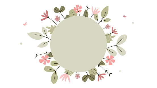 Illustration of spring flower frame with copy space.