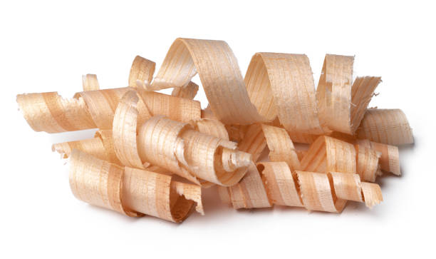 istock Wood shavings isolated on white background 1315162020