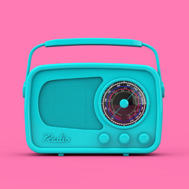 istock Blue Vintage Radio in Duotone Style. 3d Rendering 1315170290