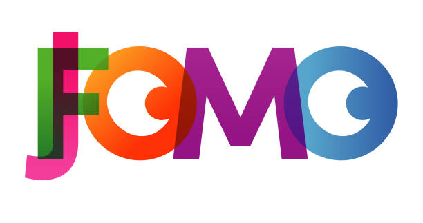 istock JOMO FOMO word vector illustration. Joy Fear Of Missing Out. Colored rainbow text. Vector banner. Corporate concept. Gradient Text. Transparency Letters 1315171882