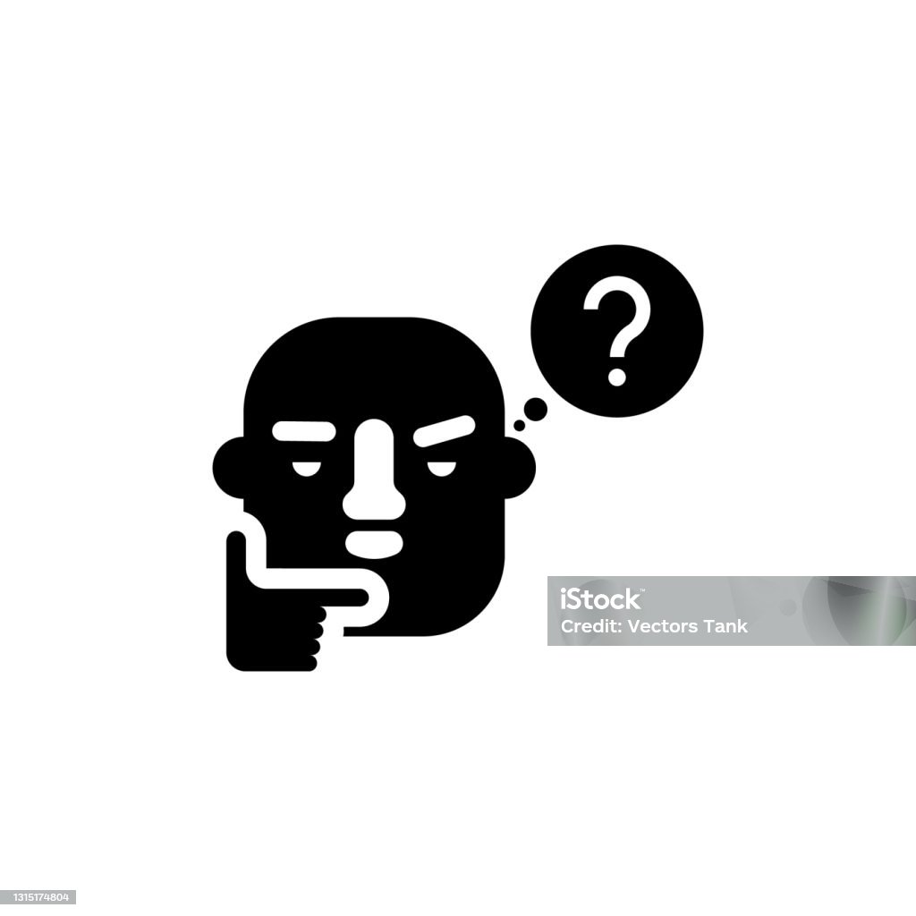 Description Think Icon Think Stock Illustration - Download Image Now - Asking, Black Color ...